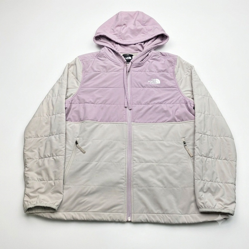 The North Face Mountain Sweatshirt Hoodie 3.0 Jacket Womens L Purple Gray Puffer